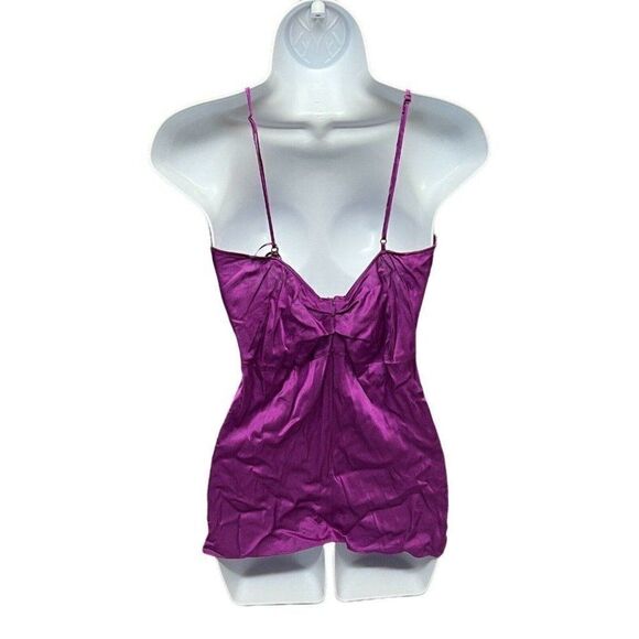 Zara Satin Tank‎ Top Knot Silky Flowy V-Neck Spring Plunge Sexy Blouse - Picture 4 of 9